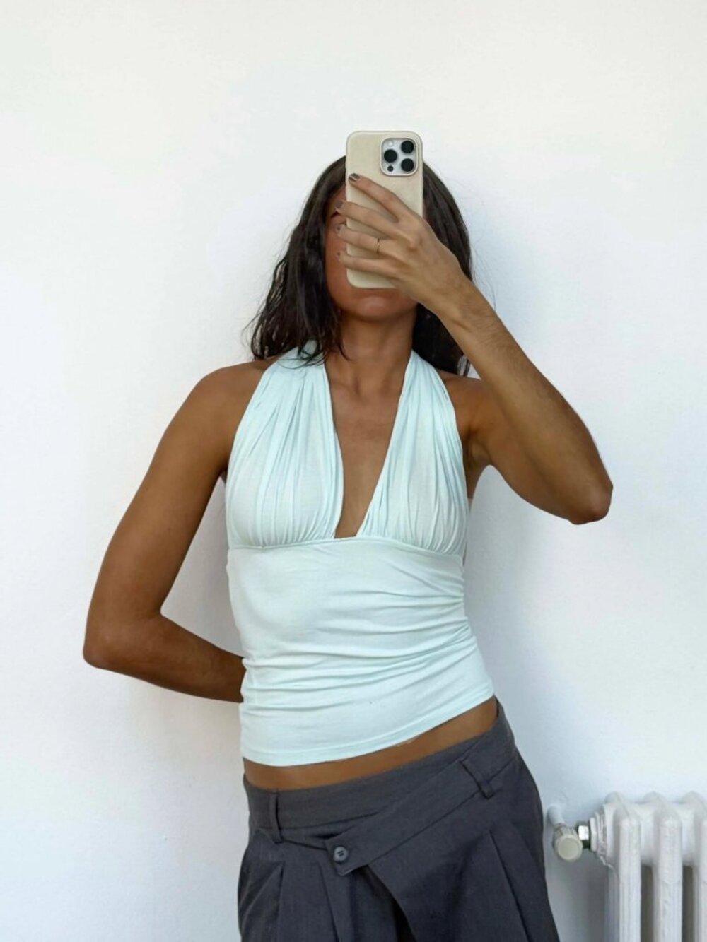 Susmies Isabela Celeste Halter Top Blue One Size